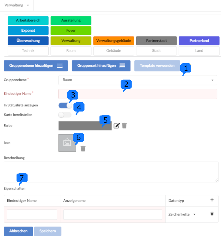 Screenshot Gruppe hinzufügen im Modul Setup