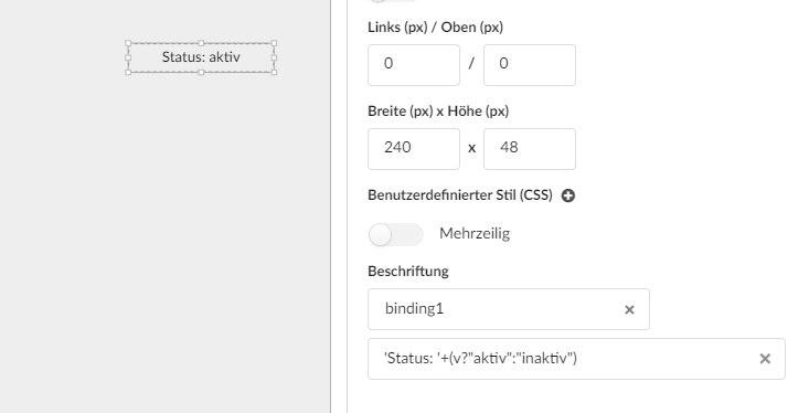 Beispiel für eine kompliziertere Verwendung des Elemenatartyps Value