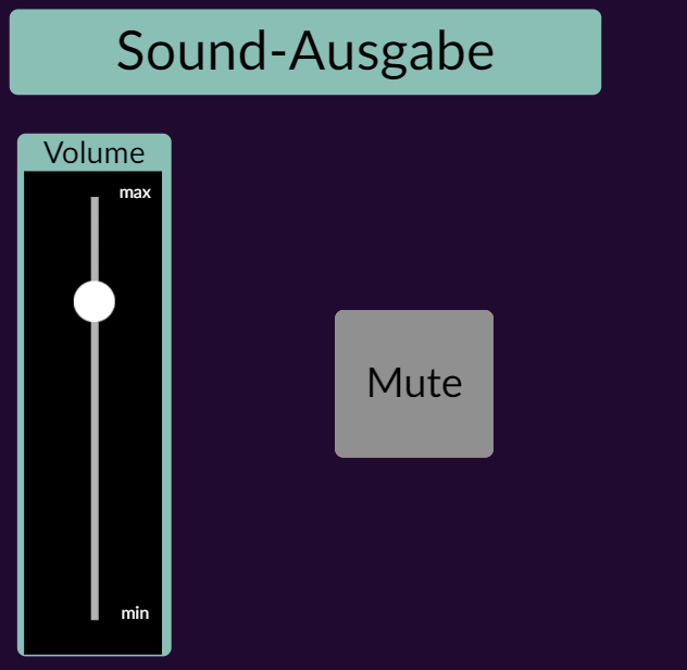 Screenshot Dashboard zum Audio DSP mit ausgeschaltetem Mute-Button