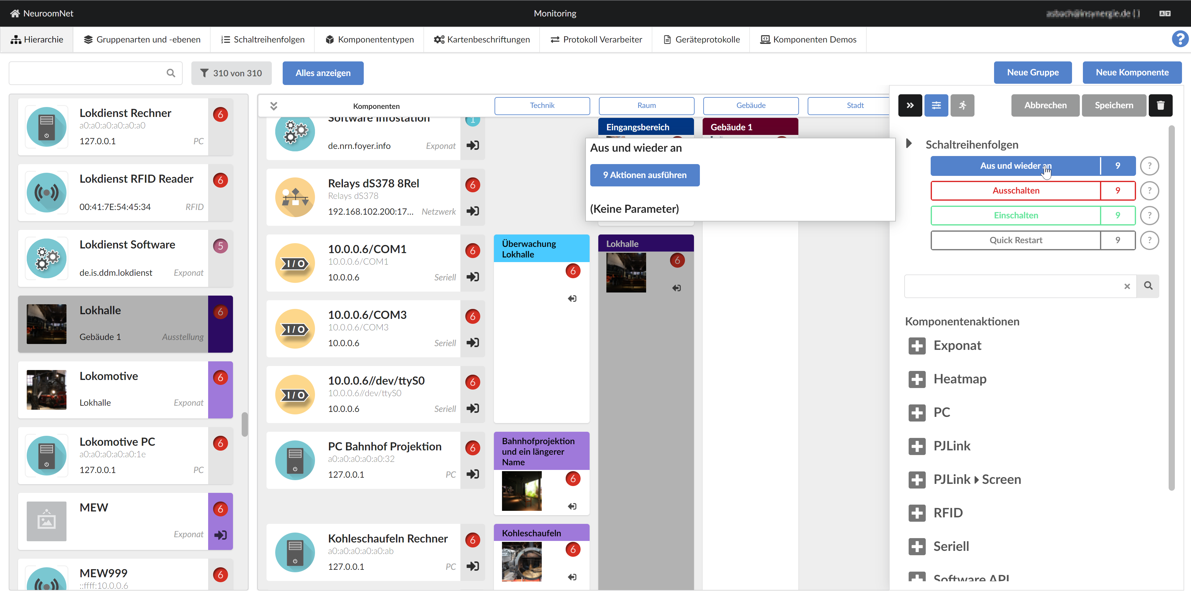 Module Setup: Screenshot Executing a Switching Sequence