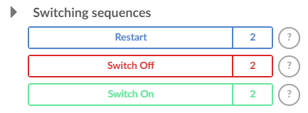 Screenshot: Switching sequences - buttons for execution