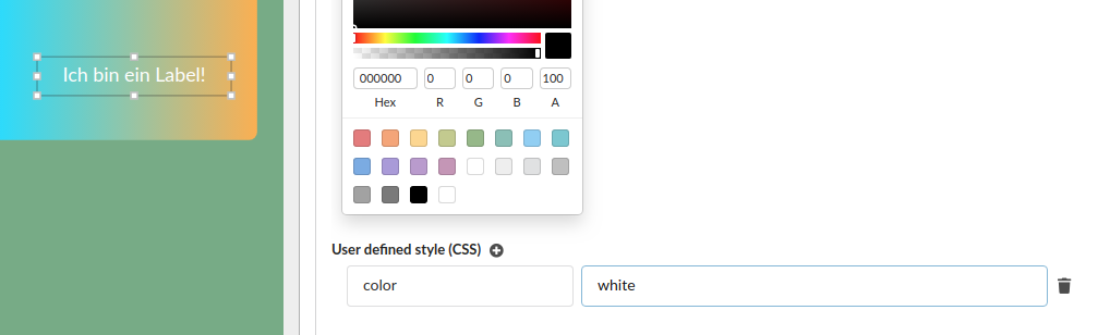 Configure screenshot text color via CSS