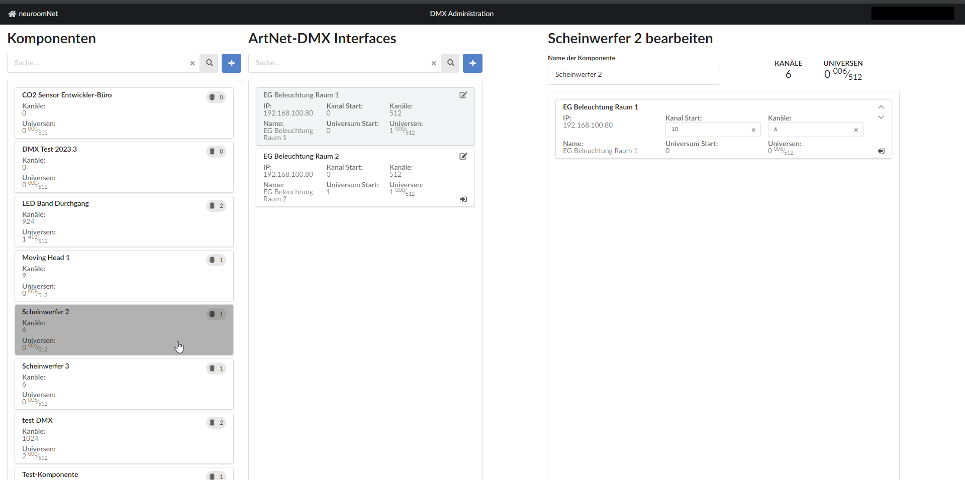 Screenshot configuration of the &quot;Headlight 2&quot; component